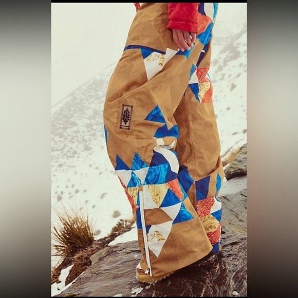 Colorful Patchwork Snow Overalls - Picture 2 of 7